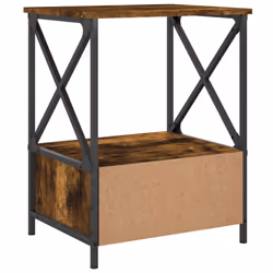 vidaXL Bedside Tables Bedside Cabinet Nightstand Side Table Engineered Wood - smoked oak, 2 pcs - Additional view 8