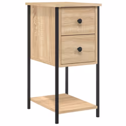 vidaXL Bedside Cabinets Nightstand Bed Table 2 pcs Smoked Oak Engineered Wood - sonoma oak, 2 pcs