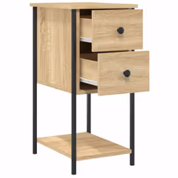 vidaXL Bedside Cabinets Nightstand Bed Table 2 pcs Smoked Oak Engineered Wood - sonoma oak, 2 pcs - Additional view 5