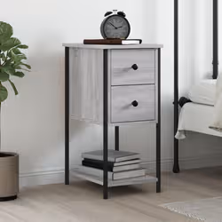 VidaXL 826099 nightstand/bedside table Grey, Oak - Additional view 2