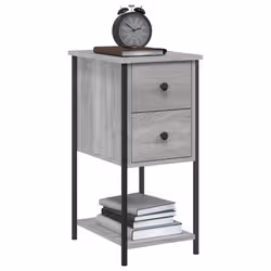 VidaXL 826099 nightstand/bedside table Grey, Oak - Additional view 3