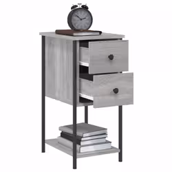 VidaXL 826099 nightstand/bedside table Grey, Oak - Additional view 4