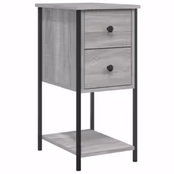 vidaXL Bedside Cabinets Nightstand Bed Table 2 pcs Smoked Oak Engineered Wood - grey sonoma, 2 pcs