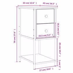 vidaXL Bedside Cabinets Nightstand Bed Table 2 pcs Smoked Oak Engineered Wood - grey sonoma, 2 pcs