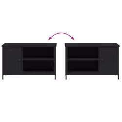 vidaXL TV Cabinet Side Cabinet Sideboard Cupboard Smoked Oak Engineered Wood - black - Additional view 8