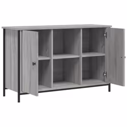 vidaXL TV Cabinet TV Console Sideboard Media Console Black Engineered Wood - grey sonoma - Additional view 5