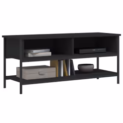 vidaXL TV Cabinet TV Console Sideboard Media Console Black Engineered Wood - black