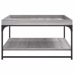 vidaXL Coffee Table Side Table Sofa Table Telephone Table Engineered Wood - grey sonoma, 80 x 80 x 45 cm - Additional view 4