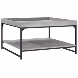 vidaXL Coffee Table Side Table Sofa Table Telephone Table Engineered Wood - grey sonoma, 80 x 80 x 45 cm - Additional view 5
