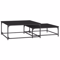 vidaXL Nesting Coffee Tables Telephone Table End Table 2 pcs Engineered Wood - black - Additional view 5