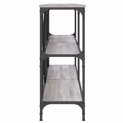 vidaXL Console Table Side Table Sideboard End Table Engineered Wood and Iron - grey sonoma, 160 x 30 x 75 cm/ 1 pcs - Additional view 4