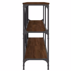 vidaXL Console Table Side Table Sideboard End Table Engineered Wood and Iron - brown oak, 160 x 30 x 75 cm/ 1 pcs - Additional view 4