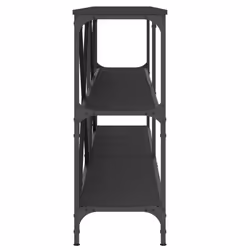 vidaXL Console Table Side Table Sideboard End Table Engineered Wood and Iron - black, 180 x 30 x 75 cm/ 1 pcs - Additional view 4