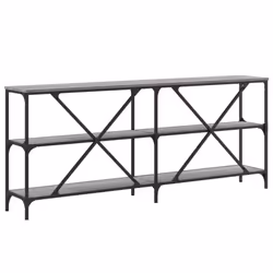 vidaXL Console Table Side Table Sideboard End Table Engineered Wood and Iron - grey sonoma, 180 x 30 x 75 cm/ 1 pcs - Additional view 5
