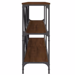 vidaXL Console Table Side Table Sideboard End Table Engineered Wood and Iron - brown oak, 180 x 30 x 75 cm/ 2 pcs - Additional view 4