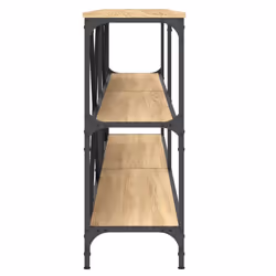 vidaXL Console Table Side Table Sideboard End Table Engineered Wood and Iron - sonoma oak, 200 x 30 x 75 cm/ 2 pcs - Additional view 4