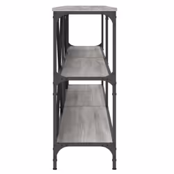 vidaXL Console Table Side Table Sideboard End Table Engineered Wood and Iron - grey sonoma, 200 x 30 x 75 cm/ 2 pcs - Additional view 4