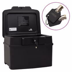 vidaXL Safe Box Security Safe Waterproof Fireproof Safe Box Lock Box Black - 44 x 37 x 34 cm