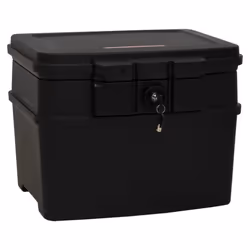 vidaXL Safe Box Security Safe Waterproof Fireproof Safe Box Lock Box Black - 44 x 37 x 34 cm