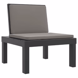 vidaXL Garden Lounge Set Table and Chairs with Cushions 6 Piece Anthracite PP
