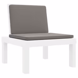 vidaXL Garden Lounge Set Patio Table and Chairs with Cushions 6 Piece White PP