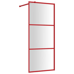 vidaXL Walk-in Shower Wall Bath Screen Shower Screen with Clear ESG Glass Red