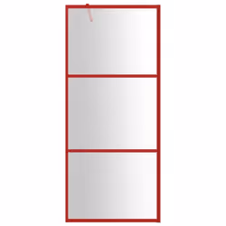 vidaXL Walk-in Shower Wall Bath Screen Shower Screen with Clear ESG Glass Red