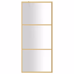 vidaXL Walk-in Shower Wall Bath Screen Shower Screen with Clear ESG Glass Gold