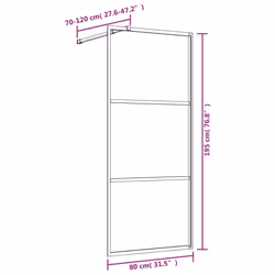vidaXL Walk-in Shower Wall Bath Screen Shower Screen with Clear ESG Glass Gold