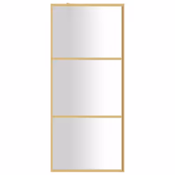 vidaXL Walk-in Shower Wall Bath Screen Shower Screen with Clear ESG Glass Gold