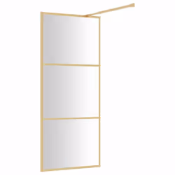 vidaXL Walk-in Shower Wall Bath Screen Shower Screen with Clear ESG Glass Gold - Additional view 4
