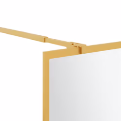 vidaXL Walk-in Shower Wall Bath Screen Shower Screen with Clear ESG Glass Gold - Additional view 5