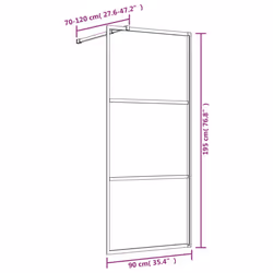 vidaXL Walk-in Shower Wall Bath Screen Shower Screen with Clear ESG Glass Gold - Additional view 6