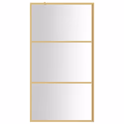 vidaXL Walk-in Shower Wall Bath Screen Shower Screen with Clear ESG Glass Gold