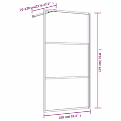 vidaXL Walk-in Shower Wall Bath Screen Shower Screen with Clear ESG Glass Gold - Additional view 6