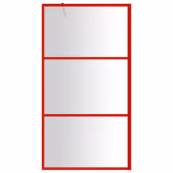 vidaXL Walk-in Shower Wall Bath Screen Shower Screen with Clear ESG Glass Red