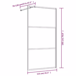 vidaXL Walk-in Shower Wall Bath Screen Shower Screen with Clear ESG Glass Red
