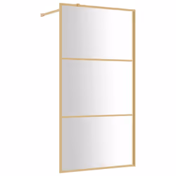vidaXL Walk-in Shower Wall with ESG Glass Bathroom Screen Shower Partition - gold, 115 x 195 cm
