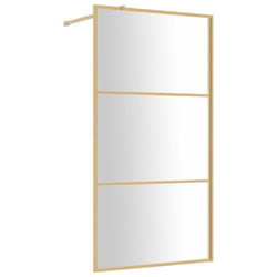 vidaXL Walk-in Shower Wall with ESG Glass Bathroom Screen Shower Partition - gold, 115 x 195 cm