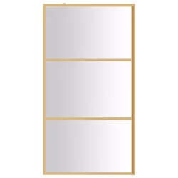 vidaXL Walk-in Shower Wall with ESG Glass Bathroom Screen Shower Partition - gold, 115 x 195 cm