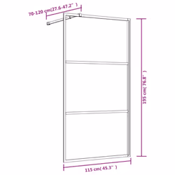 vidaXL Walk-in Shower Wall with ESG Glass Bathroom Screen Shower Partition - gold, 115 x 195 cm