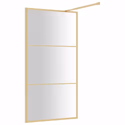 vidaXL Walk-in Shower Wall with ESG Glass Bathroom Screen Shower Partition - gold, 115 x 195 cm - Additional view 4