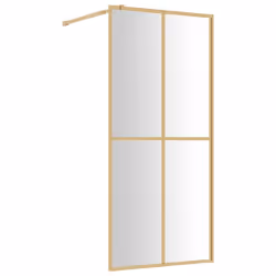 vidaXL Walk-in Shower Wall Bath Screen Shower Screen with Clear ESG Glass Gold