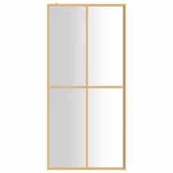 vidaXL Walk-in Shower Wall Bath Screen Shower Screen with Clear ESG Glass Gold