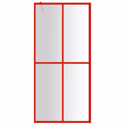 vidaXL Walk-in Shower Wall Bath Screen Shower Screen with Clear ESG Glass Red
