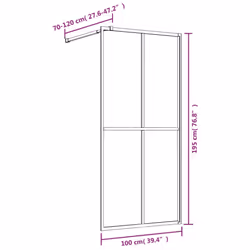 vidaXL Walk-in Shower Wall Bath Screen Shower Screen with Clear ESG Glass Red - Additional view 6