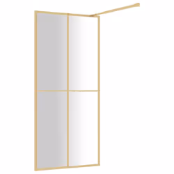 vidaXL Walk-in Shower Wall Bath Screen Shower Screen with Clear ESG Glass Gold - Additional view 4