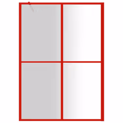 vidaXL Walk-in Shower Wall Bath Screen Shower Screen with Clear ESG Glass Red