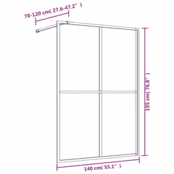 vidaXL Walk-in Shower Wall Bath Screen Shower Screen with Clear ESG Glass Red