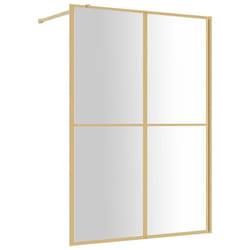 vidaXL Walk-in Shower Wall with ESG Glass Bathroom Screen Shower Partition - gold, 140 x 195 cm